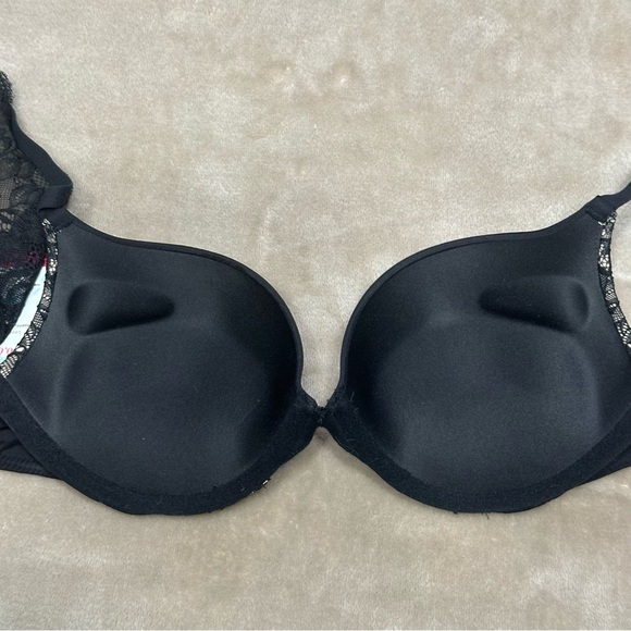 Essential Bodywear Piper Ultimate Push Up Plunge Bra #8518 Black Beige 36A - Picture 7 of 10